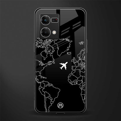 airplane flying wanderlust back phone cover | glass case for oppo f21 pro 4g