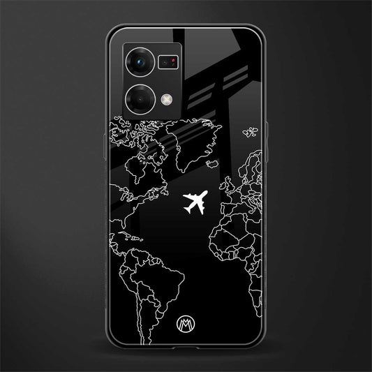 airplane flying wanderlust back phone cover | glass case for oppo f21 pro 4g