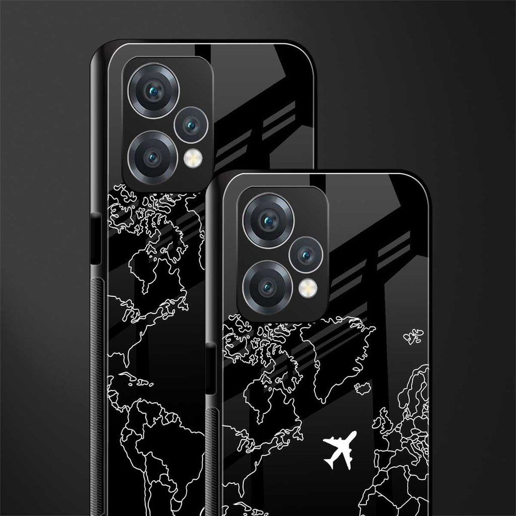 airplane flying wanderlust back phone cover | glass case for oneplus nord ce 2 lite 5g