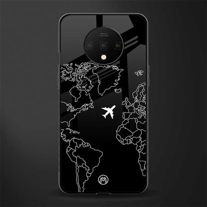 airplane flying wanderlust glass case for oneplus 7t image