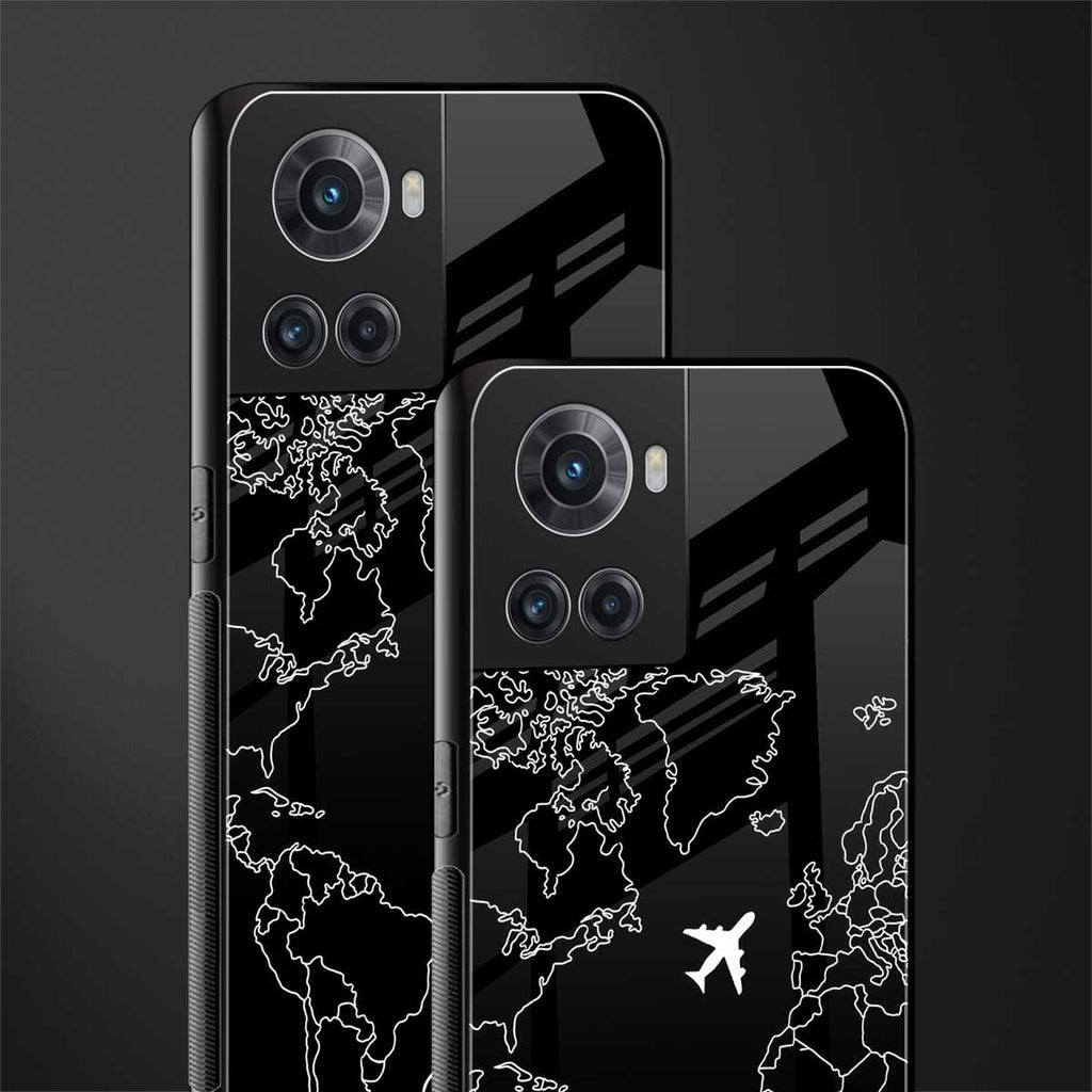 airplane flying wanderlust back phone cover | glass case for oneplus 10r 5g