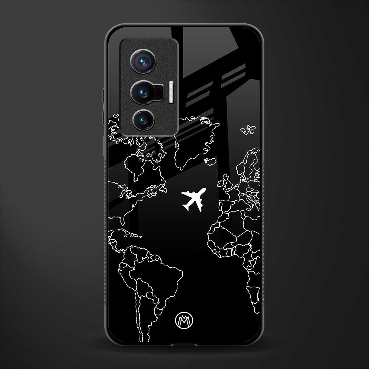 airplane flying wanderlust glass case for vivo x70 image