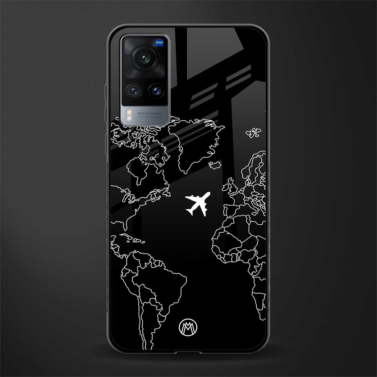 airplane flying wanderlust glass case for vivo x60 image
