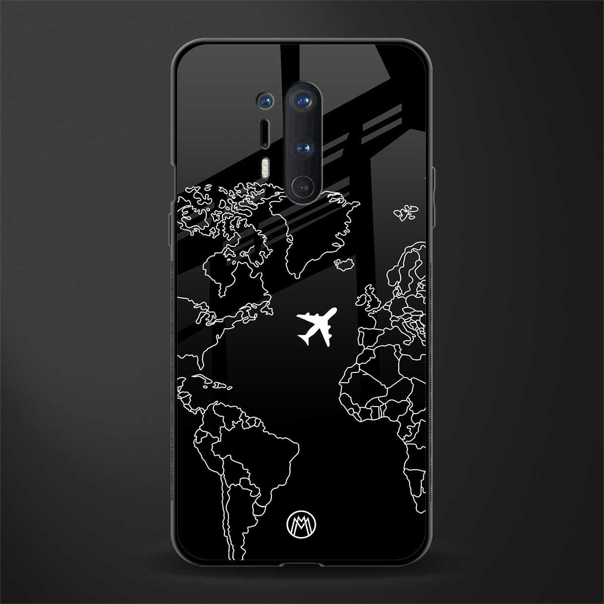 airplane flying wanderlust glass case for oneplus 8 pro image