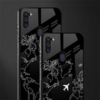 airplane flying wanderlust glass case for samsung galaxy m11 image-2