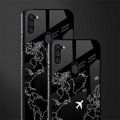 airplane flying wanderlust glass case for samsung galaxy m11 image-2
