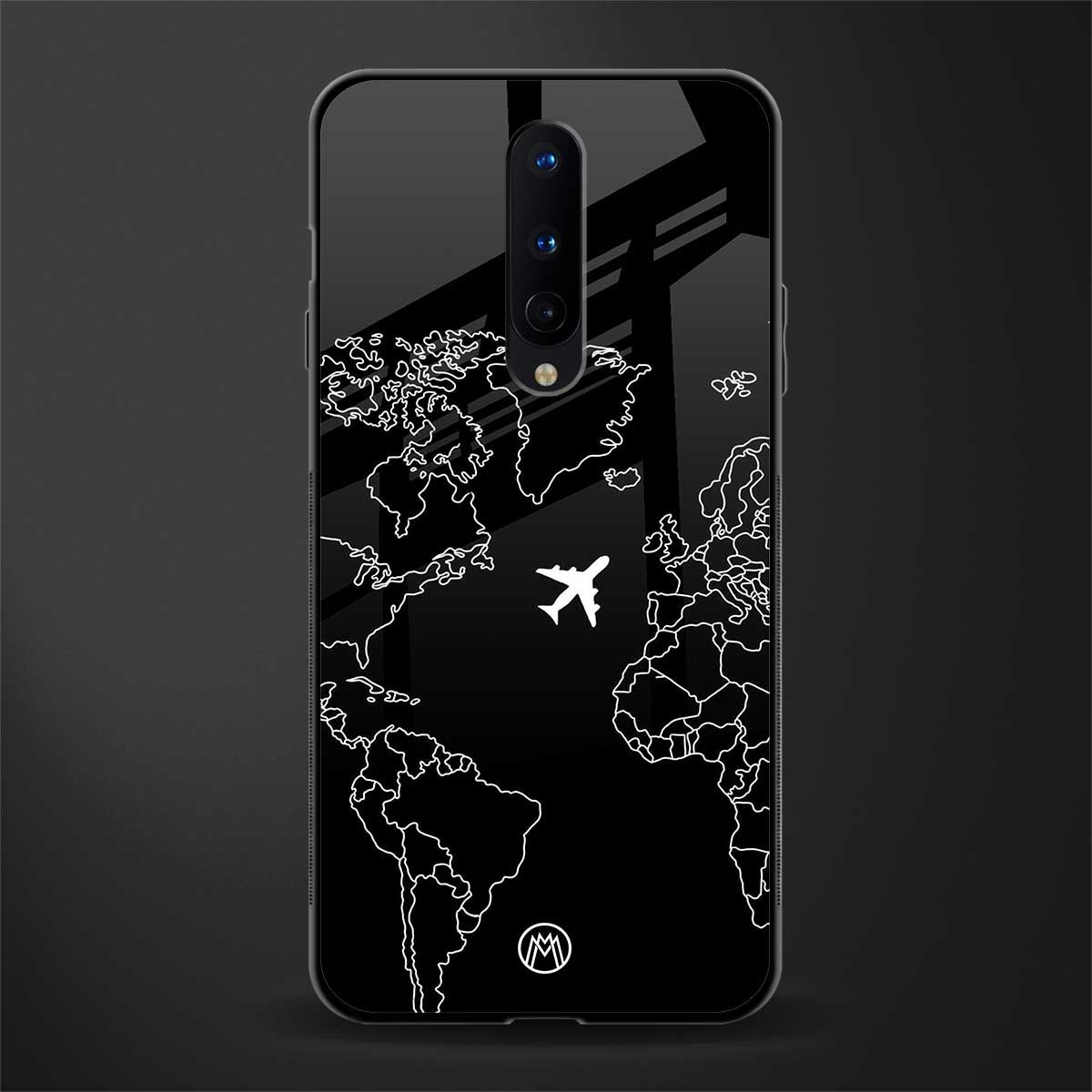 airplane flying wanderlust glass case for oneplus 8 image