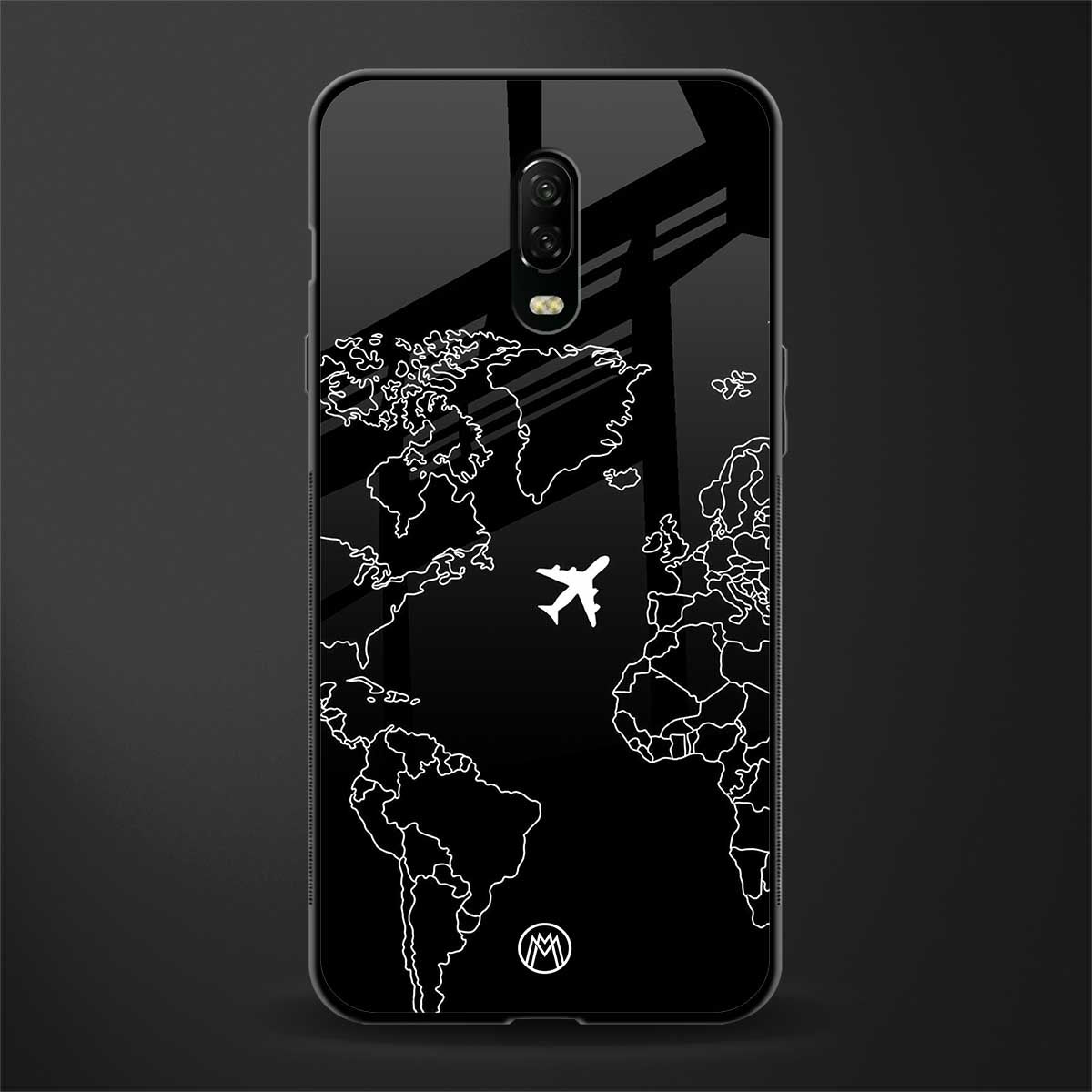 airplane flying wanderlust glass case for oneplus 6t image