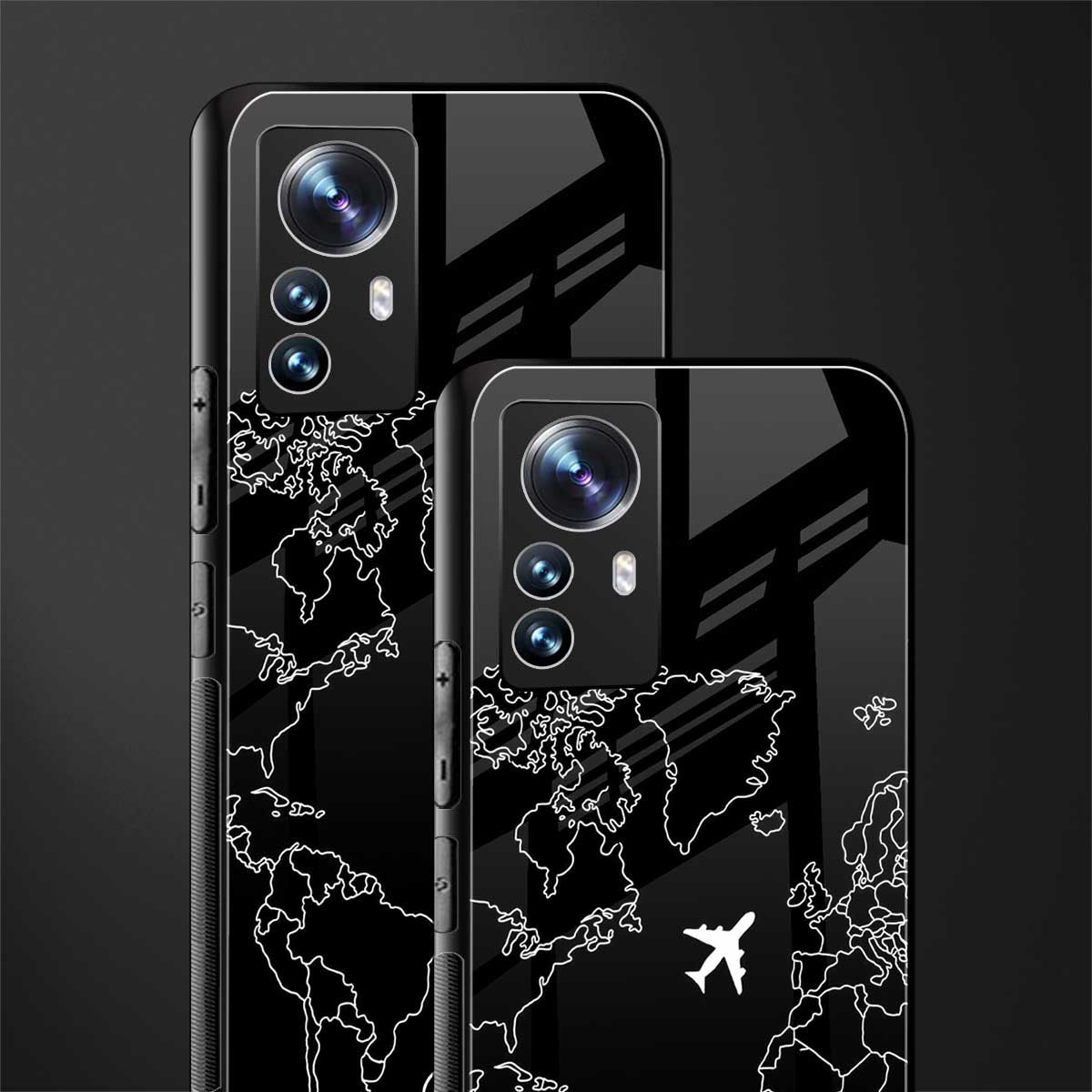airplane flying wanderlust back phone cover | glass case for xiaomi 12 pro