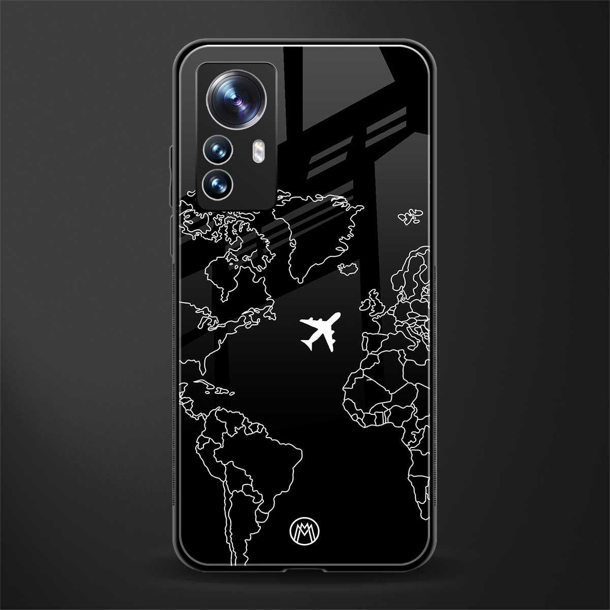airplane flying wanderlust back phone cover | glass case for xiaomi 12 pro