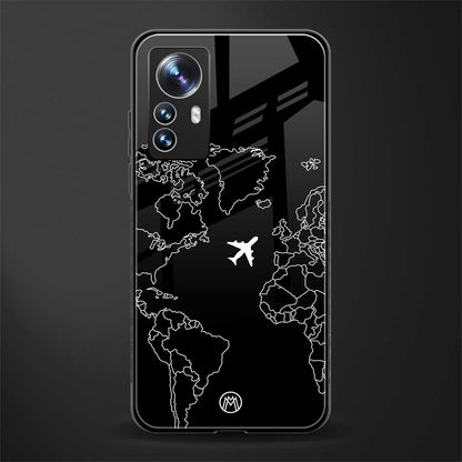airplane flying wanderlust back phone cover | glass case for xiaomi 12 pro