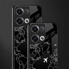 airplane flying wanderlust back phone cover | glass case for oppo reno 8
