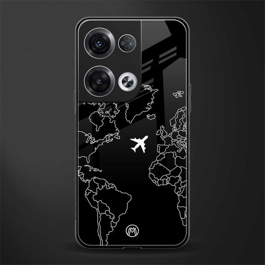 airplane flying wanderlust back phone cover | glass case for oppo reno 8