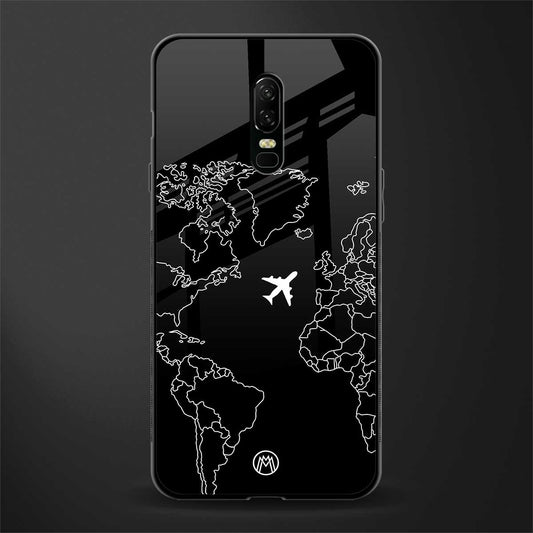 airplane flying wanderlust glass case for oneplus 6 image