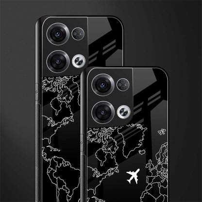 airplane flying wanderlust back phone cover | glass case for oppo reno 8 pro