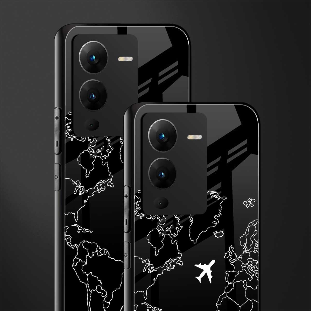 airplane flying wanderlust back phone cover | glass case for vivo v25 pro 5g