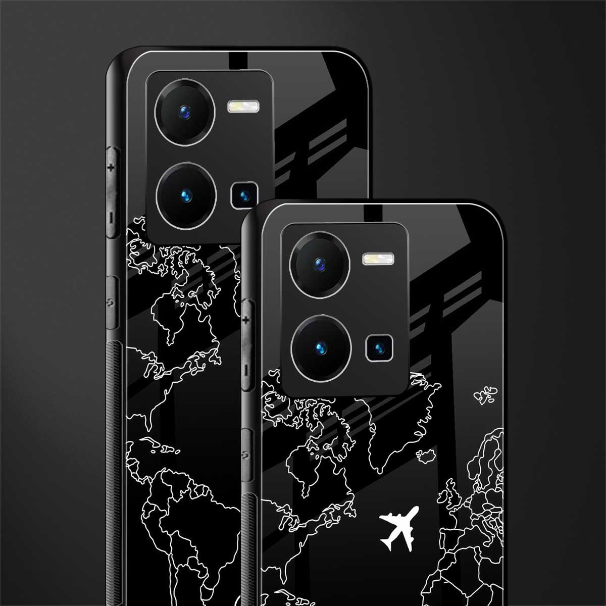 airplane flying wanderlust back phone cover | glass case for vivo y35 4g