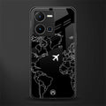 airplane flying wanderlust back phone cover | glass case for vivo y35 4g