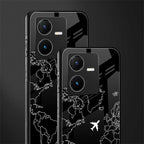 airplane flying wanderlust back phone cover | glass case for vivo y22
