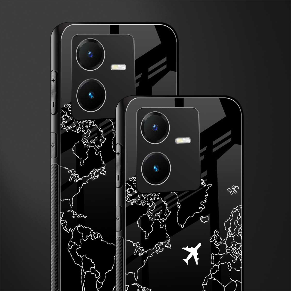 airplane flying wanderlust back phone cover | glass case for vivo y22