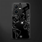 airplane flying wanderlust back phone cover | glass case for vivo y22
