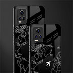 airplane flying wanderlust back phone cover | glass case for vivo v21e 4g