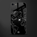 airplane flying wanderlust glass case for iphone 8 image