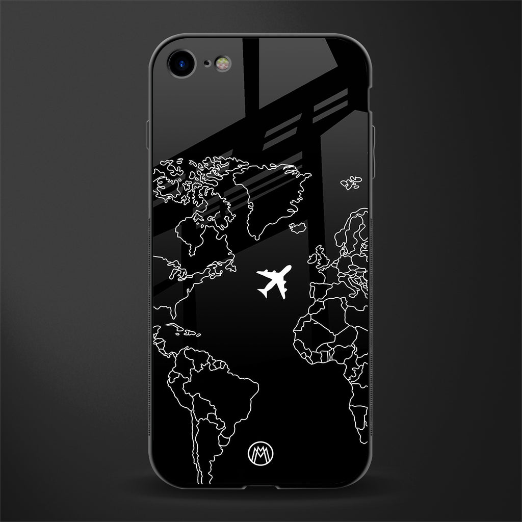 airplane flying wanderlust glass case for iphone se 2020 image