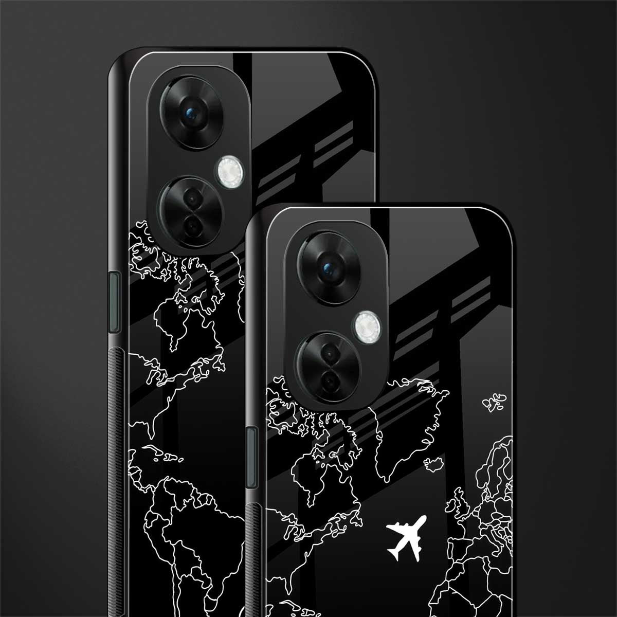 airplane flying wanderlust back phone cover | glass case for oneplus nord ce 3 lite