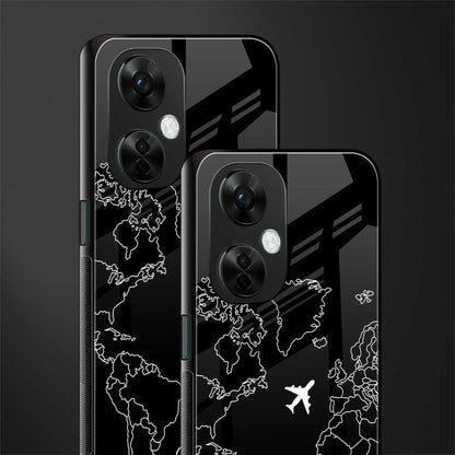airplane flying wanderlust back phone cover | glass case for oneplus nord ce 3 lite