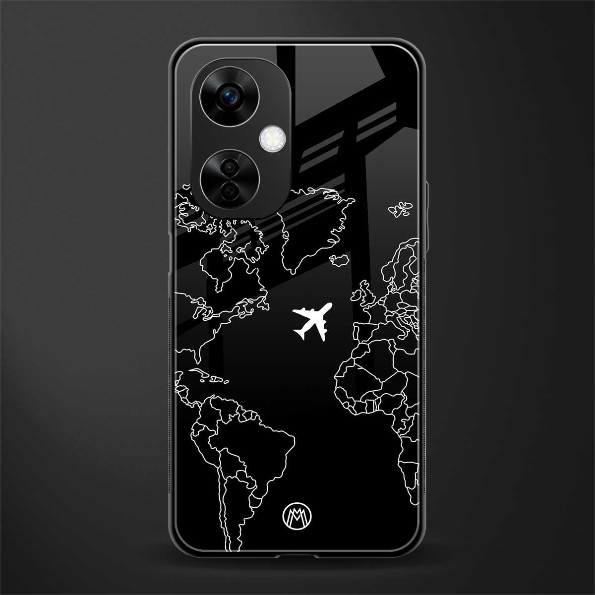 airplane flying wanderlust back phone cover | glass case for oneplus nord ce 3 lite