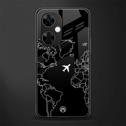 airplane flying wanderlust back phone cover | glass case for oneplus nord ce 3 lite