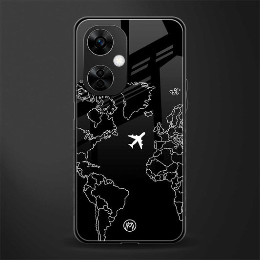 airplane flying wanderlust back phone cover | glass case for oneplus nord ce 3 lite