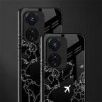 airplane flying wanderlust back phone cover | glass case for vivo t1 44w 4g
