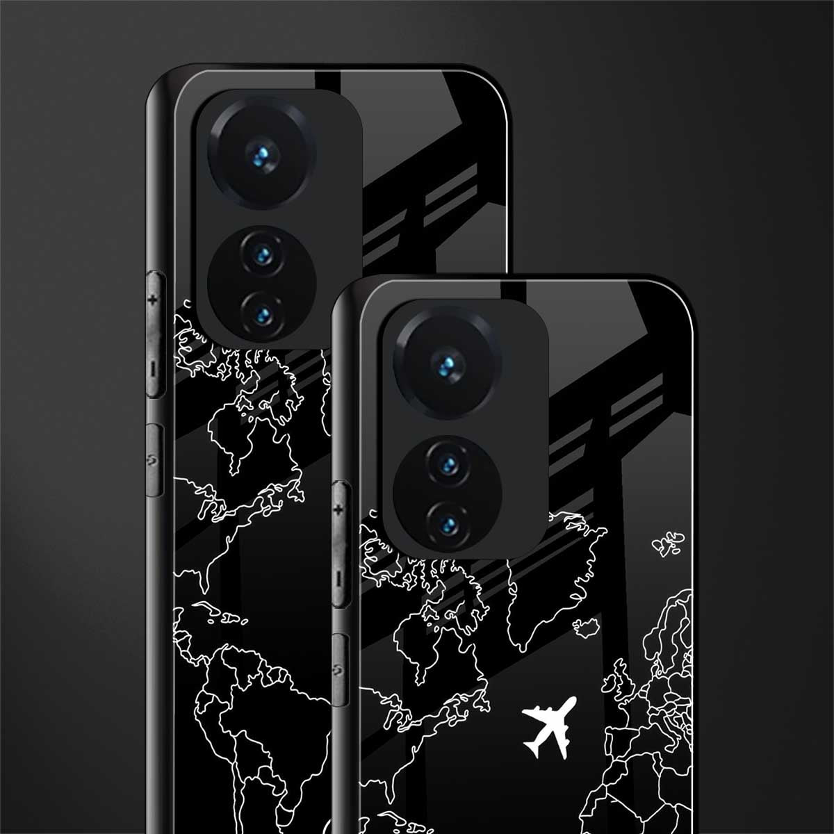 airplane flying wanderlust back phone cover | glass case for vivo t1 44w 4g
