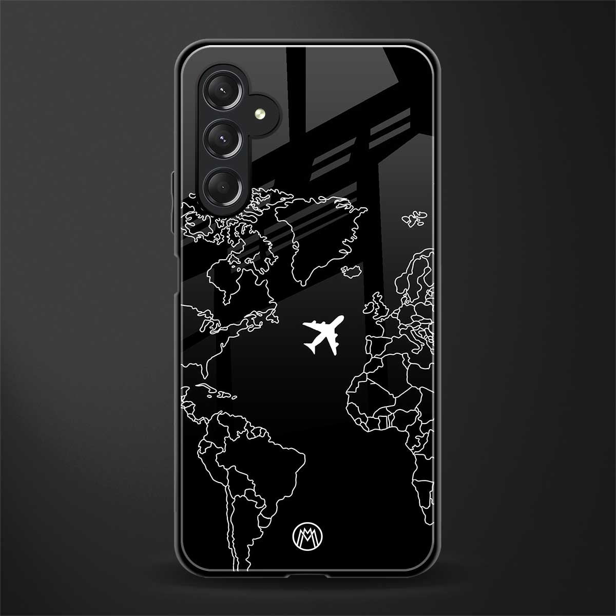 airplane flying wanderlust back phone cover | glass case for samsun galaxy a24 4g