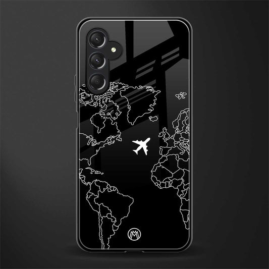 airplane flying wanderlust back phone cover | glass case for samsun galaxy a24 4g