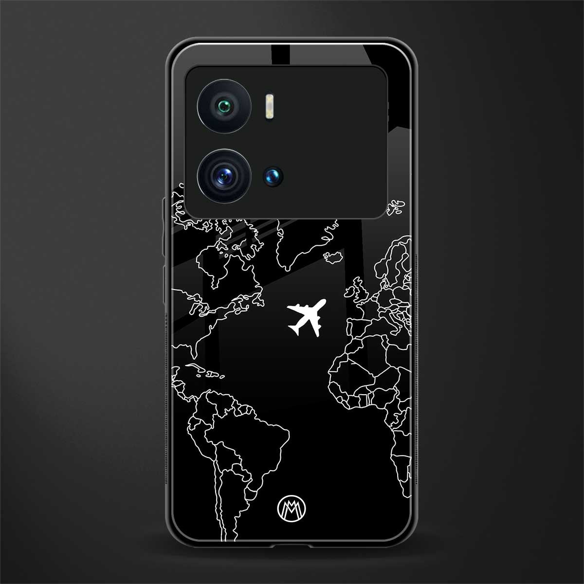 airplane flying wanderlust back phone cover | glass case for iQOO 9 Pro