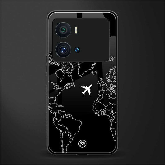 airplane flying wanderlust back phone cover | glass case for iQOO 9 Pro