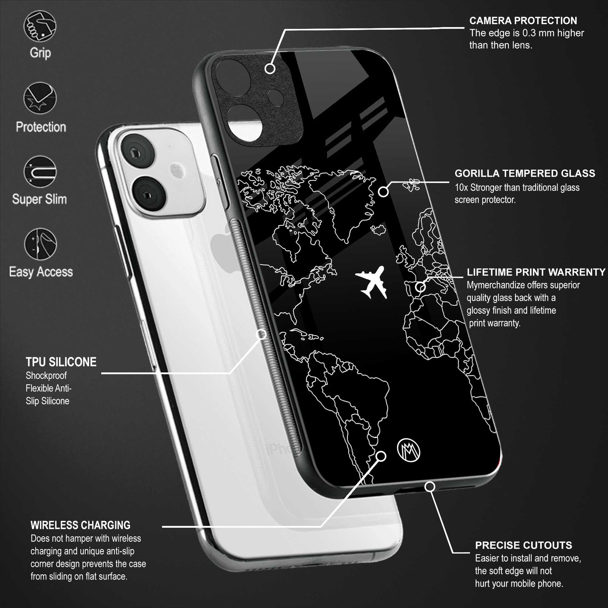 airplane flying wanderlust back phone cover | glass case for samsung galaxy a14 5g