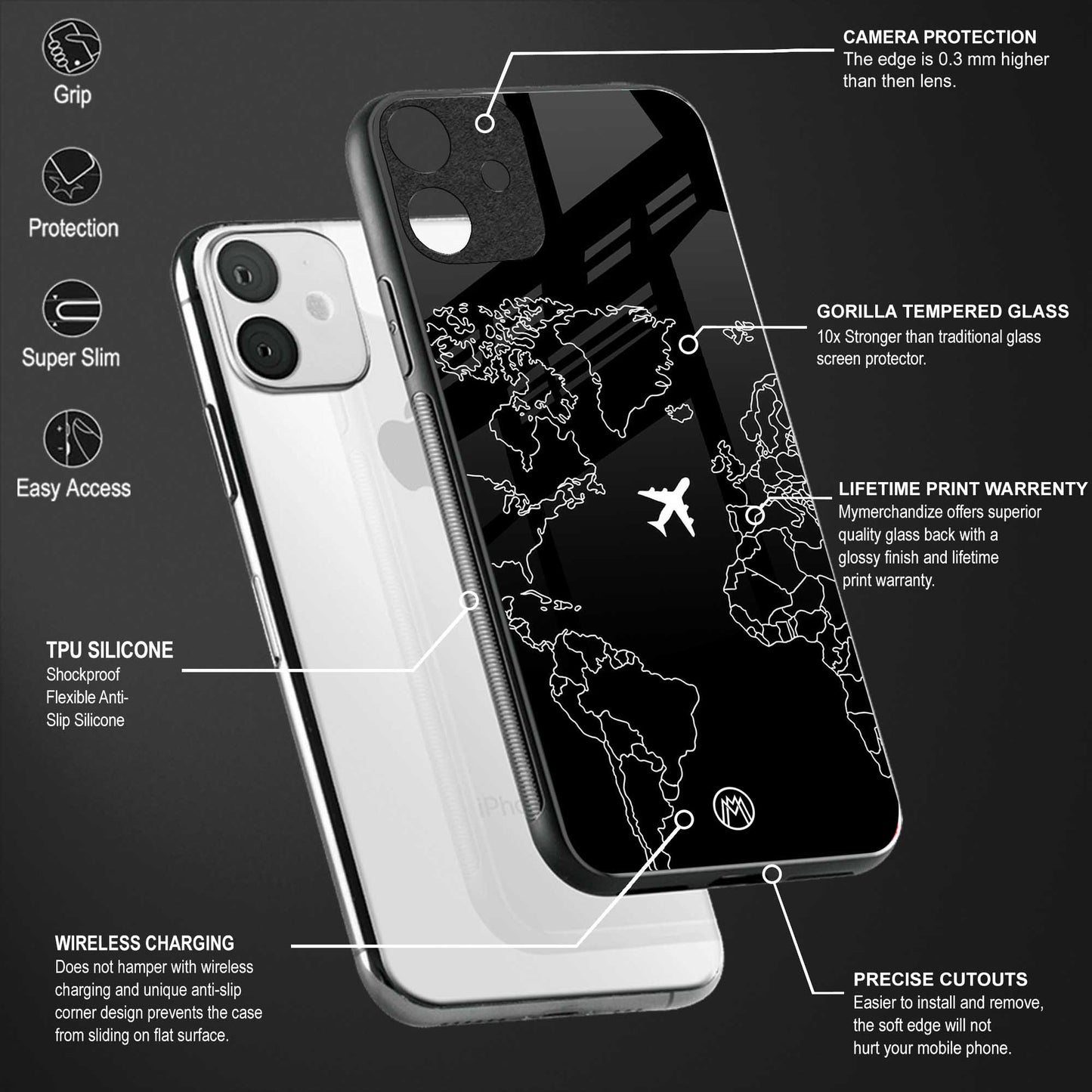 airplane flying wanderlust back phone cover | glass case for samsung galaxy a53 5g