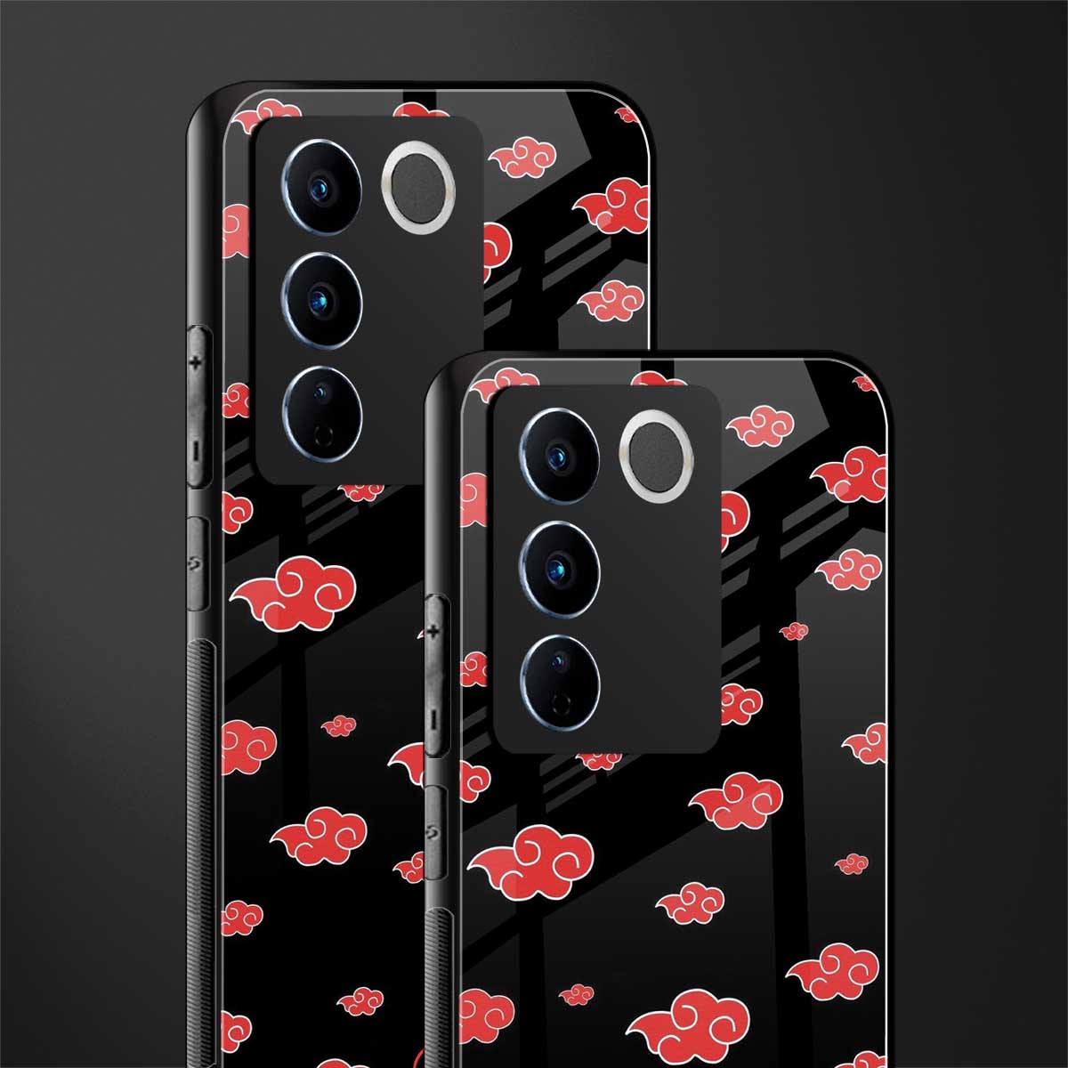 akatsuki naruto anime back phone cover | glass case for vivo v27 pro 5g