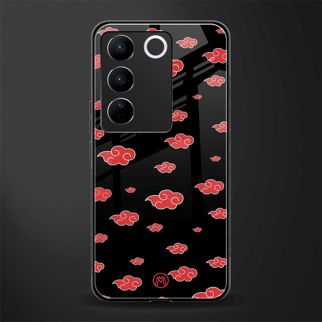 akatsuki naruto anime back phone cover | glass case for vivo v27 pro 5g