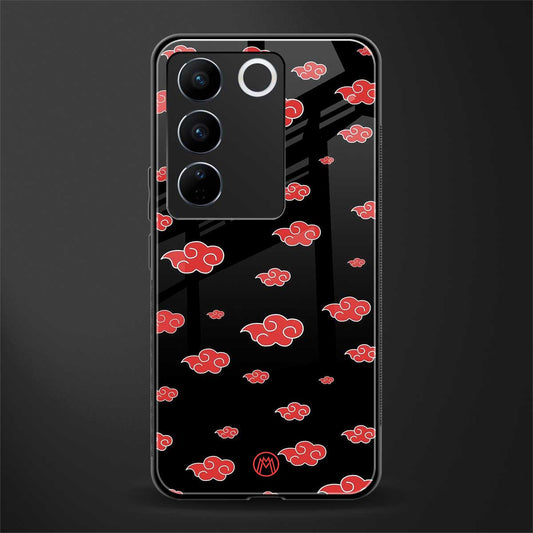 akatsuki naruto anime back phone cover | glass case for vivo v27 pro 5g