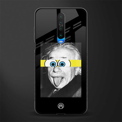 albert einstein spongebob squarepants glass case for poco x2 image
