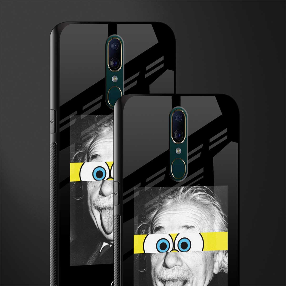 albert einstein spongebob squarepants glass case for oppo f11 image-2