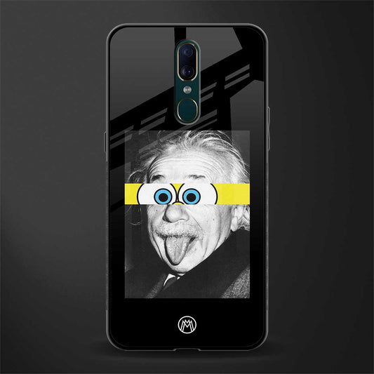 albert einstein spongebob squarepants glass case for oppo a9 image