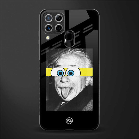 albert einstein spongebob squarepants glass case for realme c15 image