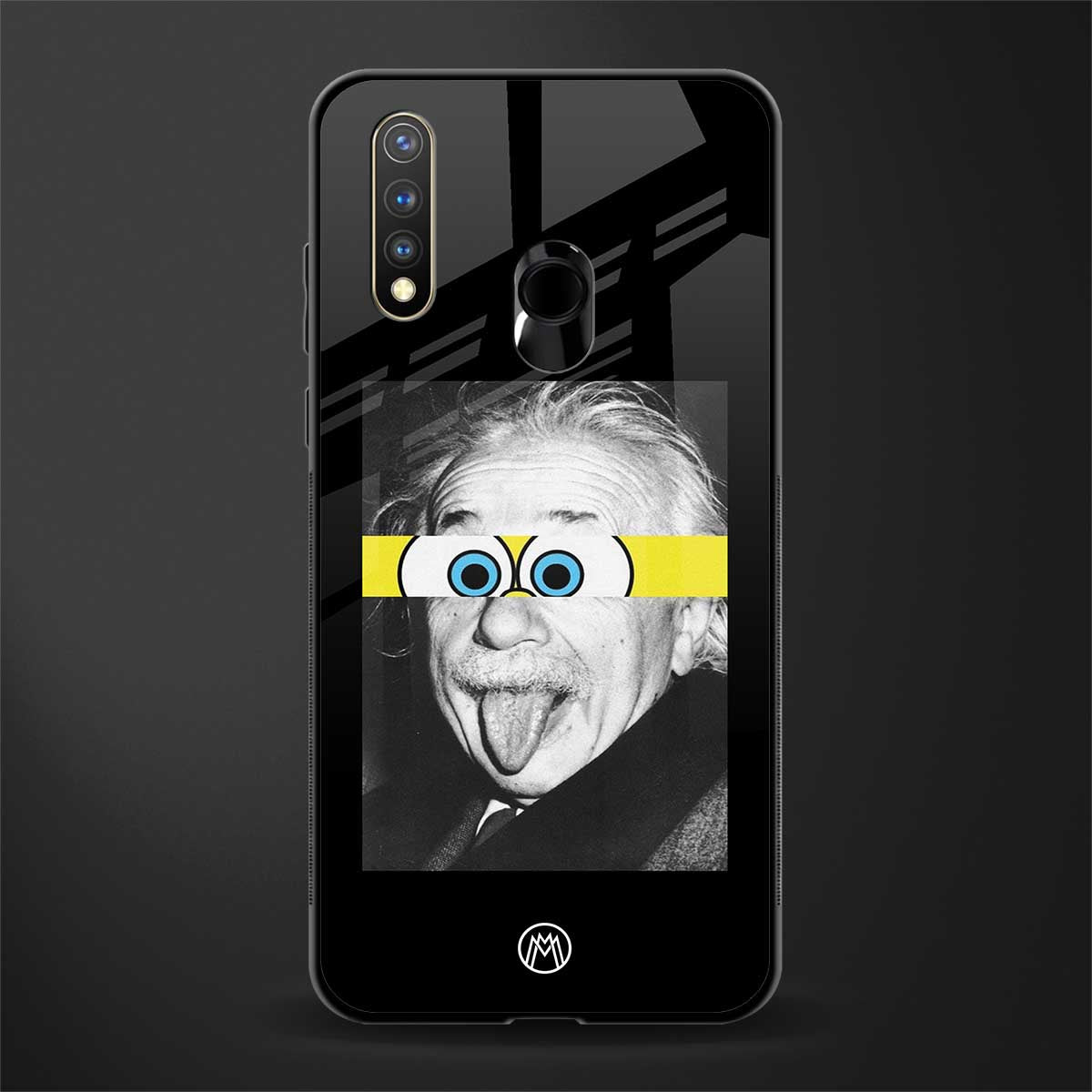albert einstein spongebob squarepants glass case for vivo y19 image