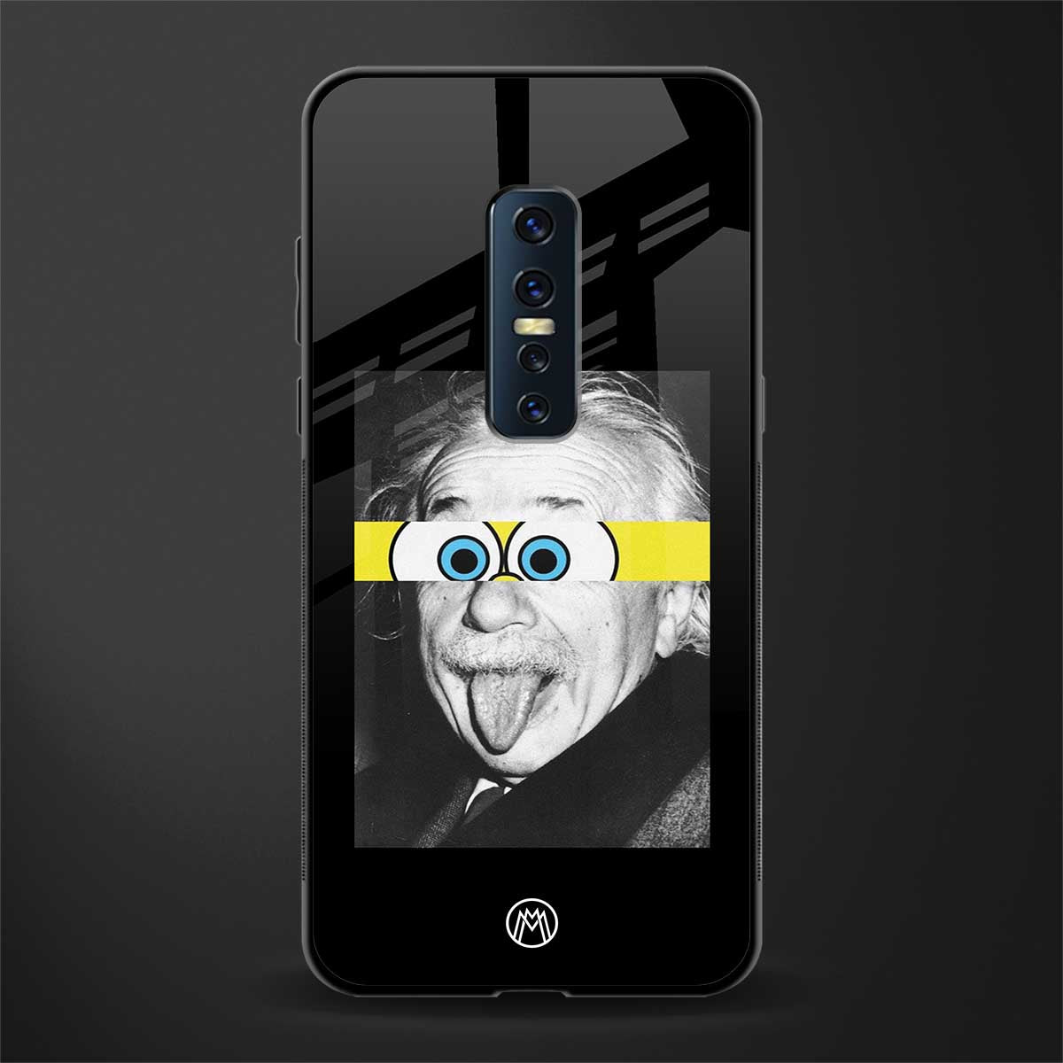 albert einstein spongebob squarepants glass case for vivo v17 pro image